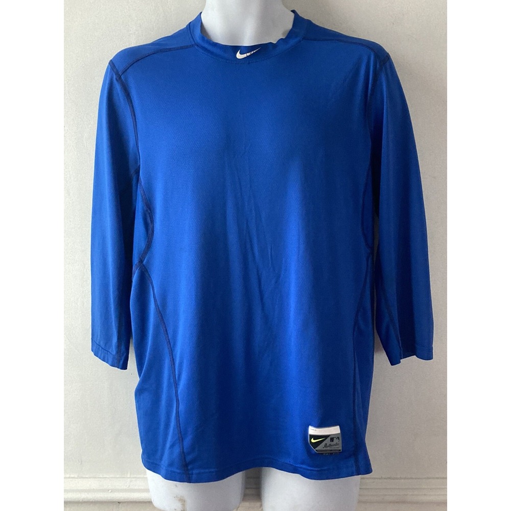 NIKE PRO COMBAT Baseball Fitted Dri-Fit  Shirt Men's Medium M Blue ls j187